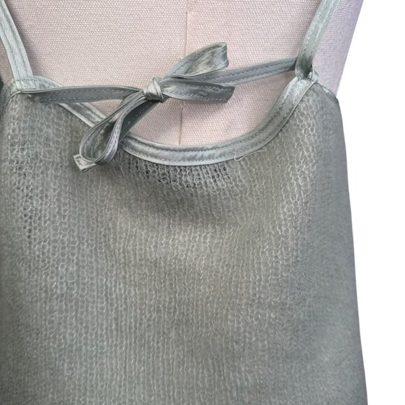 ZARA Sage Green Medium Satin & Knit Reversible Camisole With Tie Back Detail - Picture 9 of 14